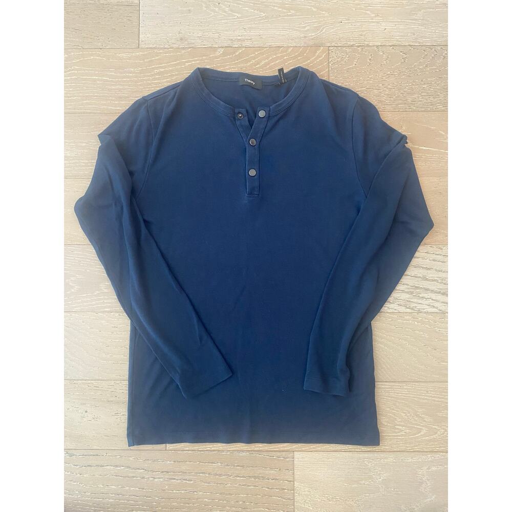 Mens Theory  Navy Henley Size Small